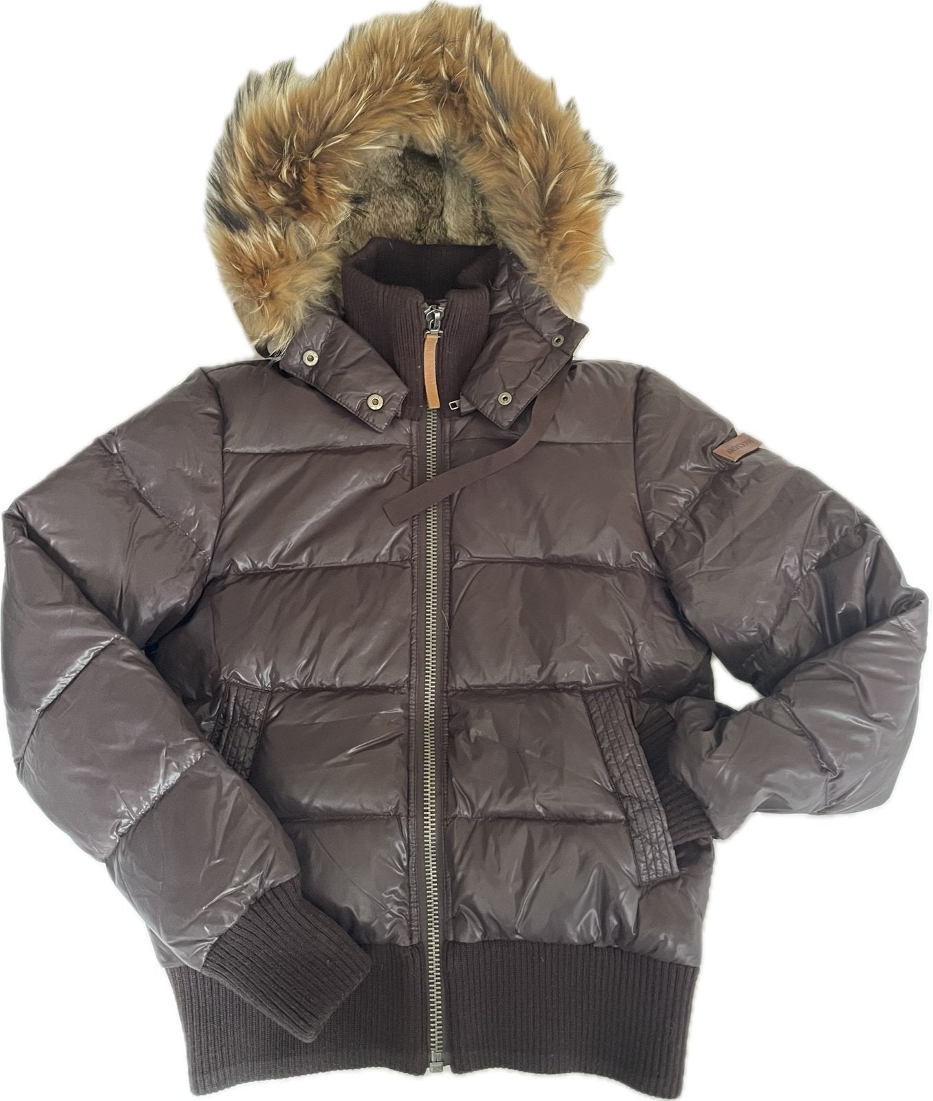 Donkerbruine Moscow winterjas met bontkraag, zo goed als nie, Kleding | Dames, Ophalen of Verzenden, Zo goed als nieuw, Maat 38/40 (M)