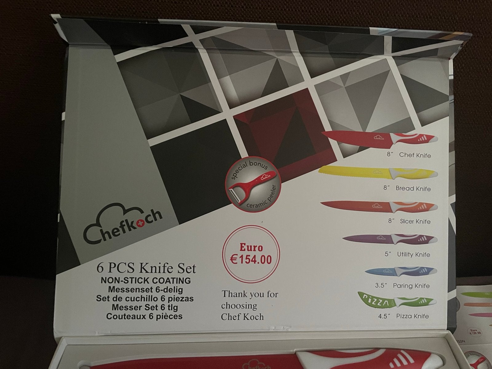 ChefKoch 6-delige Messenset met Anti-aanbaklaag, Overige typen, Nieuw, Ophalen of Verzenden, Metaal