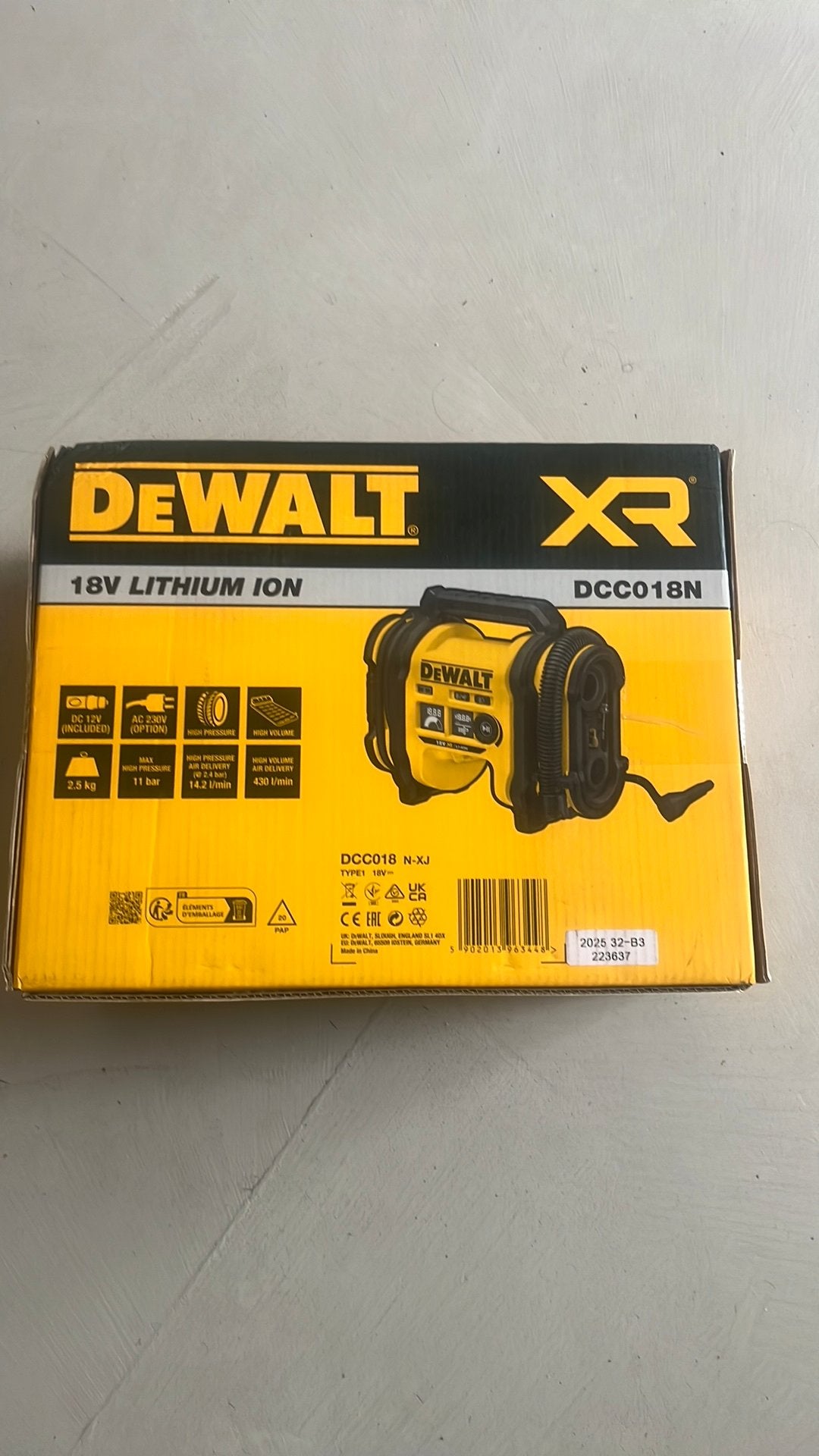 Dewalt compressor pomp dcc018n nieuw, Ophalen of Verzenden, Zo goed als nieuw