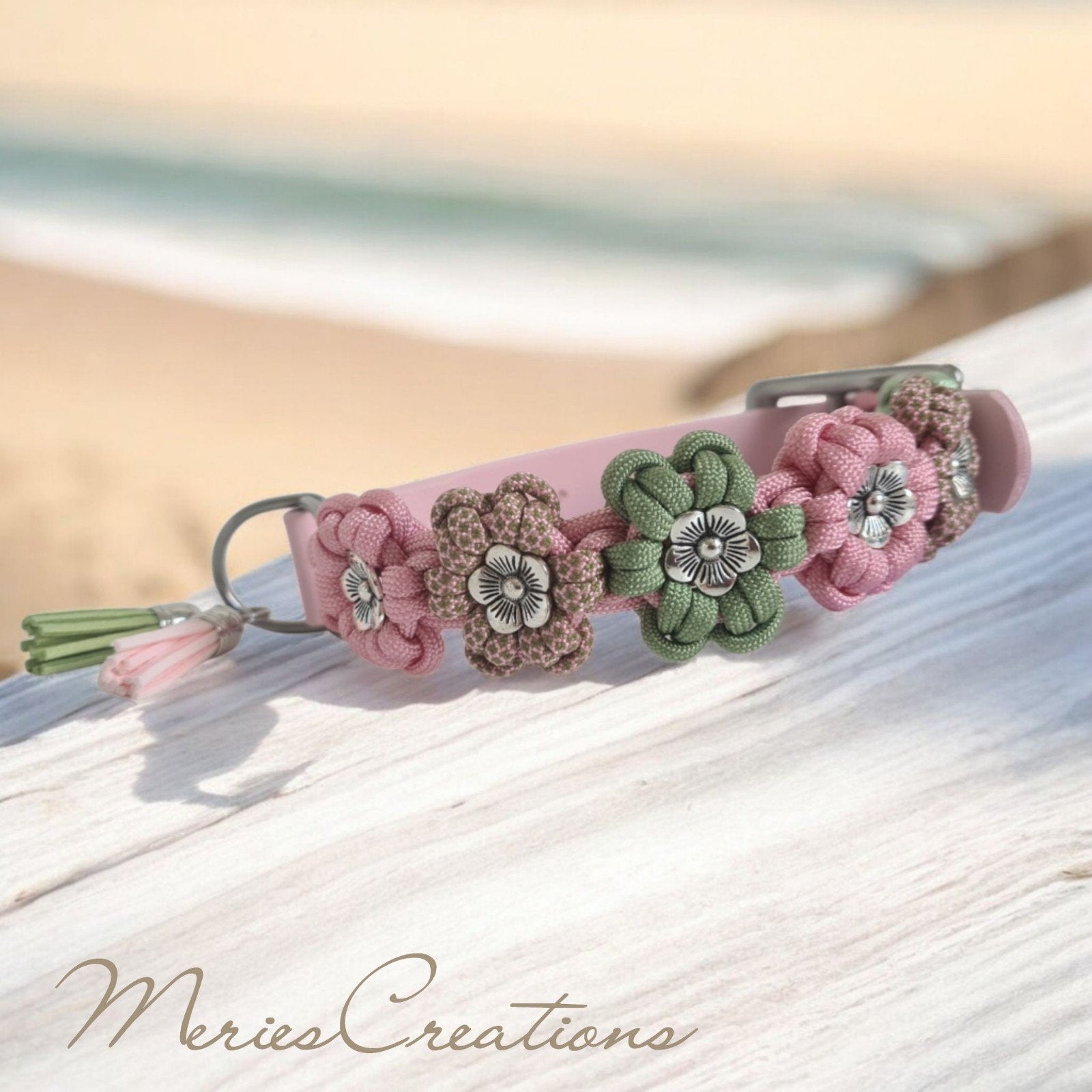 Paracord bloemen honden halsband, Verzenden, Meriescreations, Meriescreations, Meriescreations