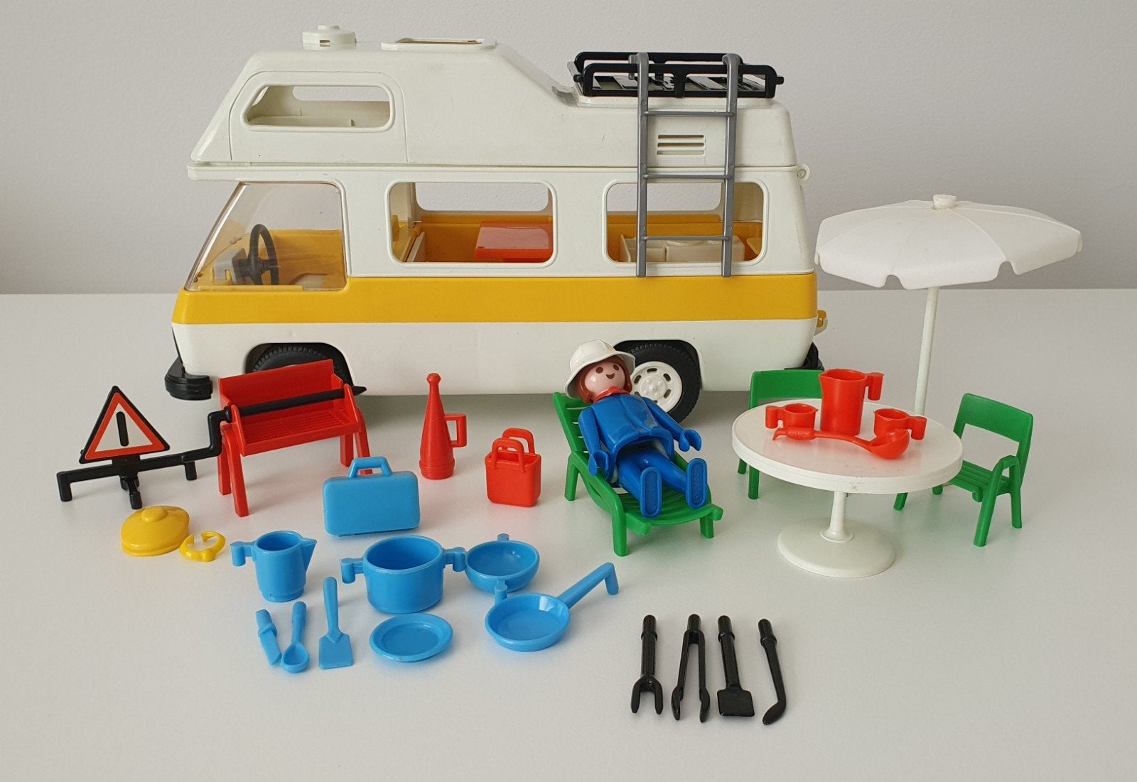 3258 Vintage Playmobil camper 80s, Ophalen of Verzenden, Gebruikt