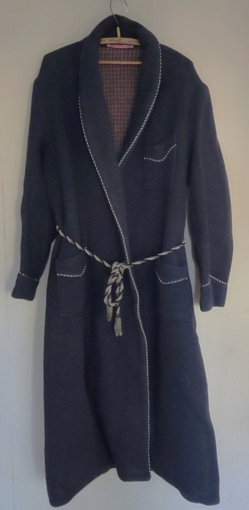 Ochtendjas / peignoir donkerblauw XL, Ophalen of Verzenden, Gedragen
