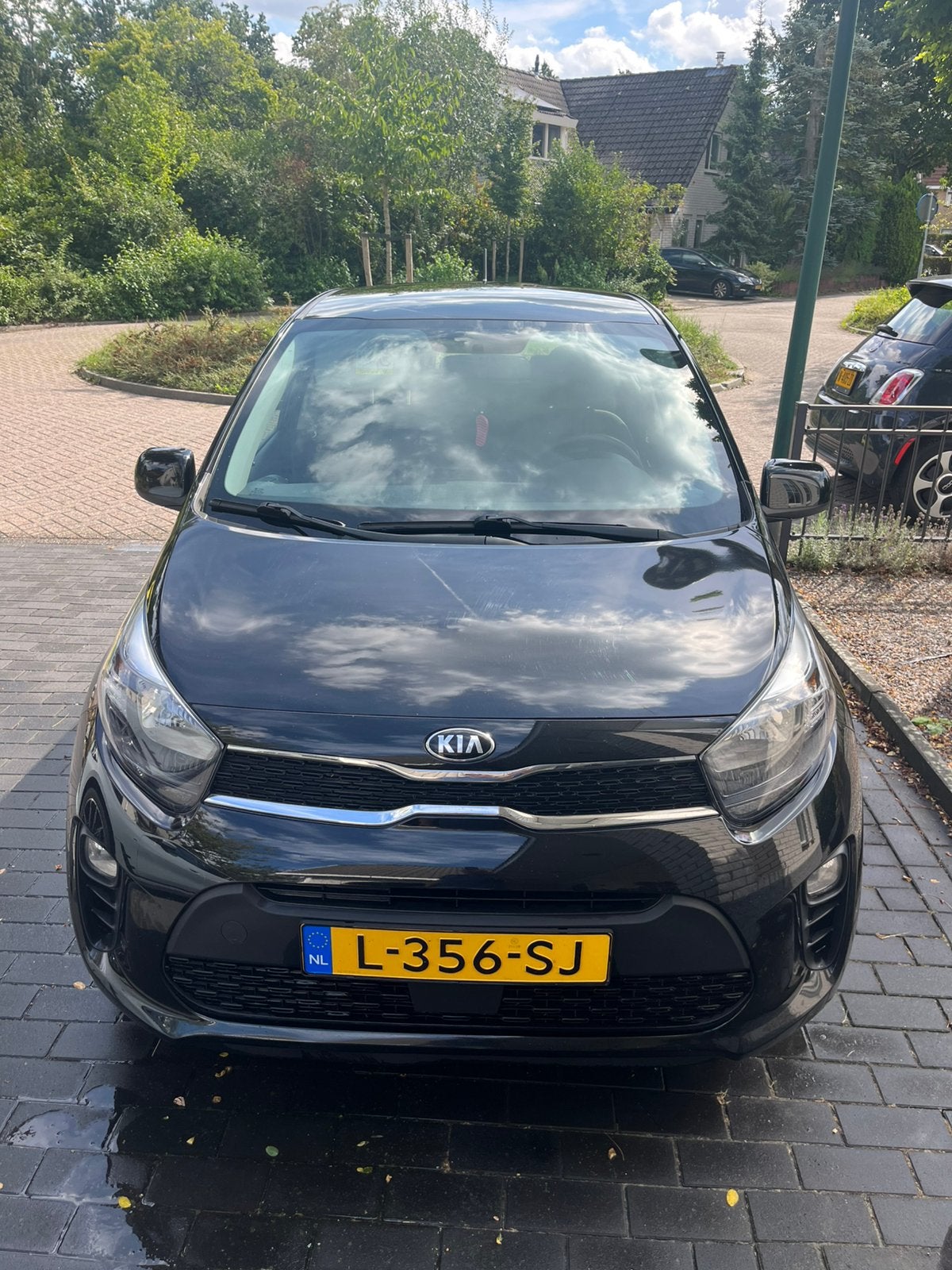 Kia Picanto 1.0 Cvvt 67pk 07-2021 Zwart met Kia garantie, Auto's, Dealer onderhouden, Stof, 4 stoelen, Zwart