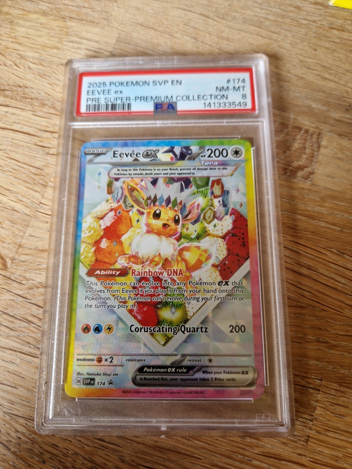 Pokemon Eevee Black Star Promo SVP 174 PSA 8, Ophalen of Verzenden, Nieuw, Losse kaart, Foil