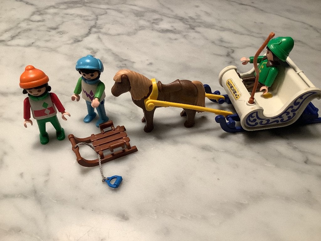 Playmobil 3689 Arre-slee met paard en figuren, Ophalen of Verzenden, Zo goed als nieuw, Complete set