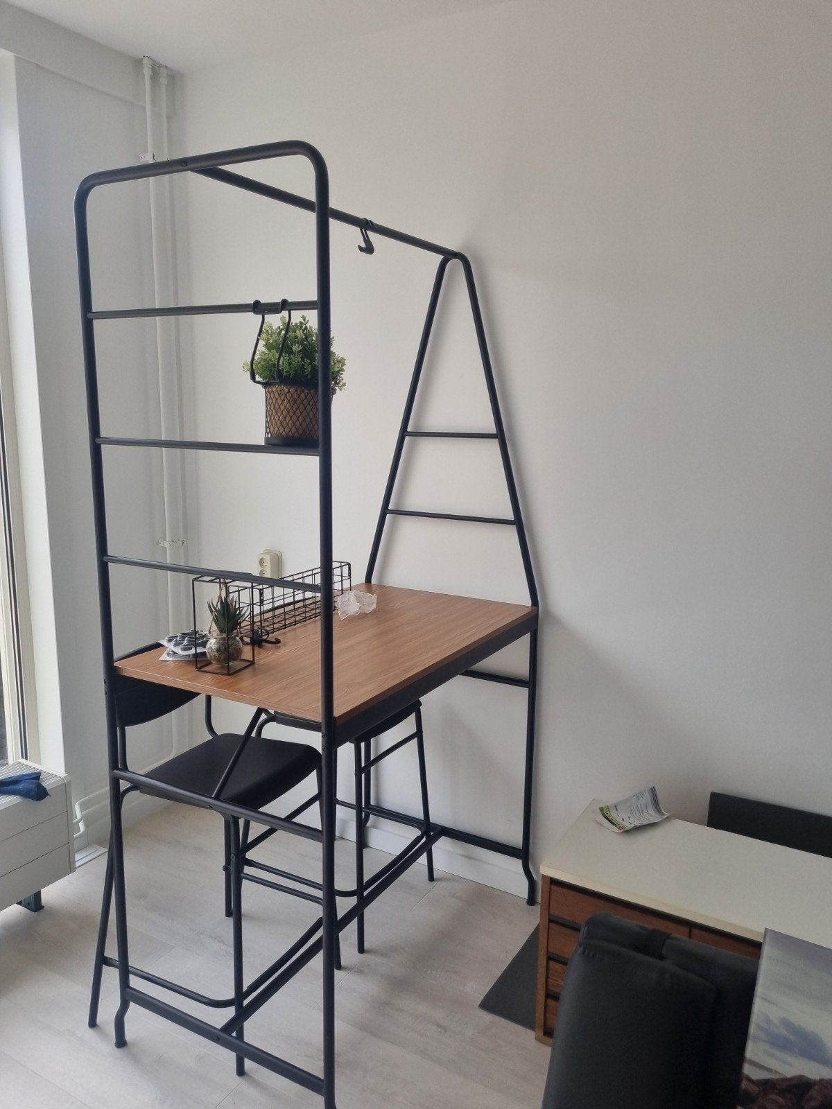 Complete IKEA HÅVERUD Bartafel / Bureau met Frame + 4 Krukke, Ophalen of Verzenden