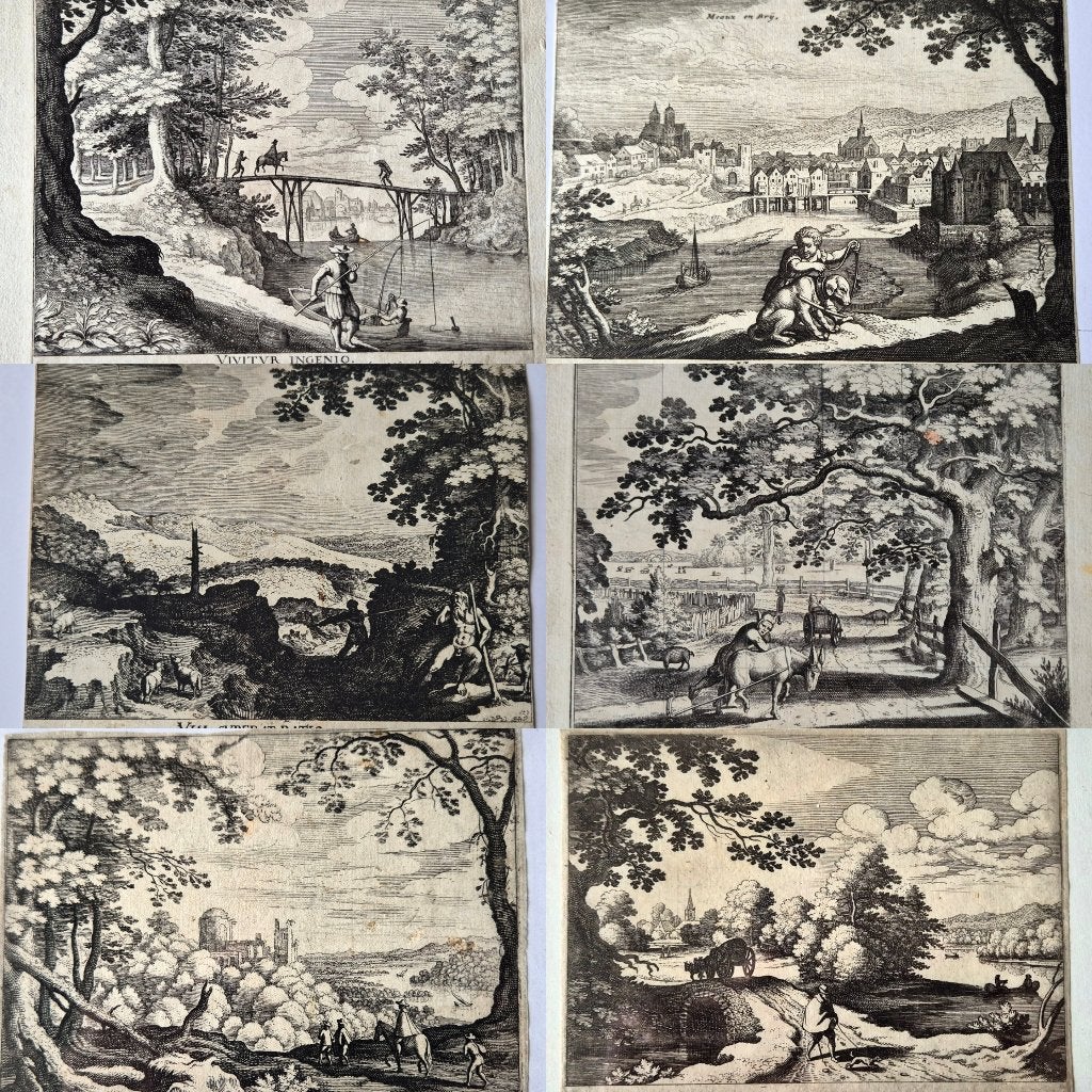 Matthias Merian I (1593-1650) collectie 15 meesterdrukken, Verzenden, Met tekst, 1600 - 1699, Gravure