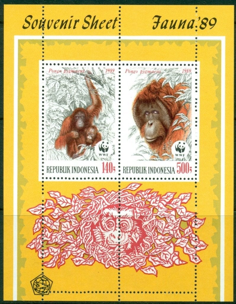 Indonesie 1989 - ZB 1371. Bl. 83. - Apen, Ophalen of Verzenden, Postfris, Zuidoost-Azië