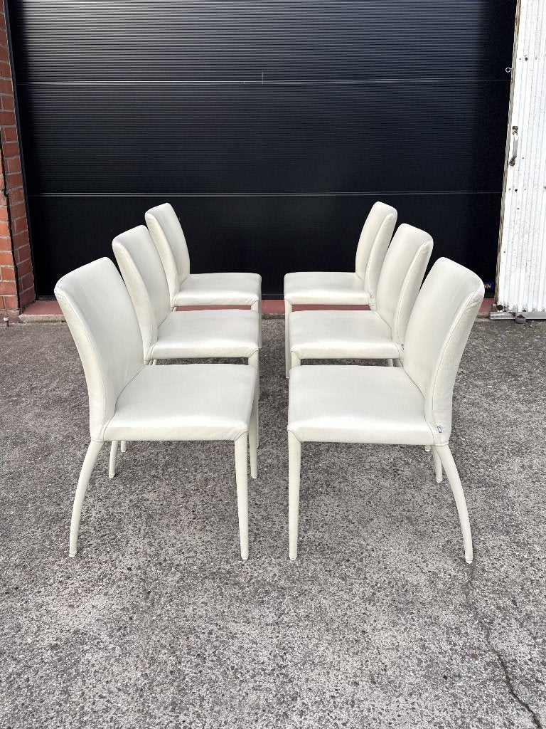 6x Jori Mikono stoelen, Huis en Inrichting, Overige kleuren, Verzenden, Leer, Zo goed als nieuw