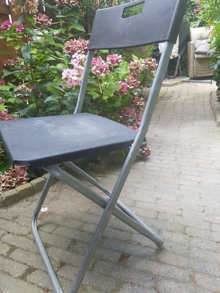 Zwarte klapstoelen, Ophalen, Gebruikt, Zwart, Vijf, Zes of meer stoelen