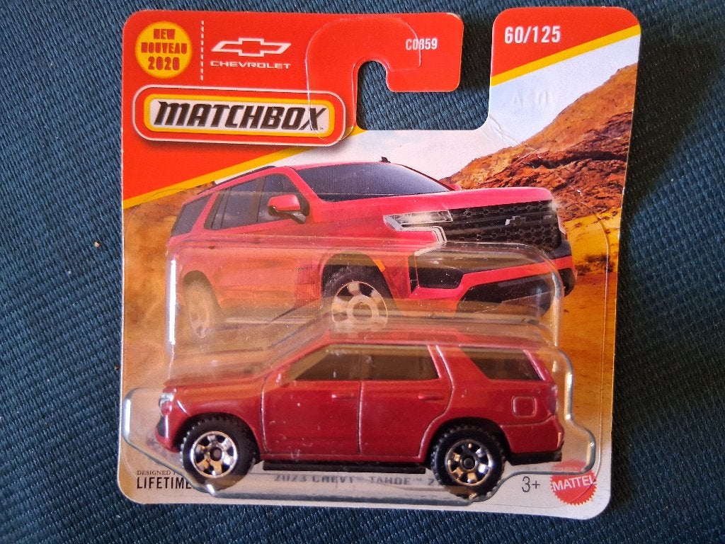 Matchbox Chevrolet Tahoe Z71 2023 rood – nieuw in blister, Ophalen of Verzenden, Zo goed als nieuw, Auto