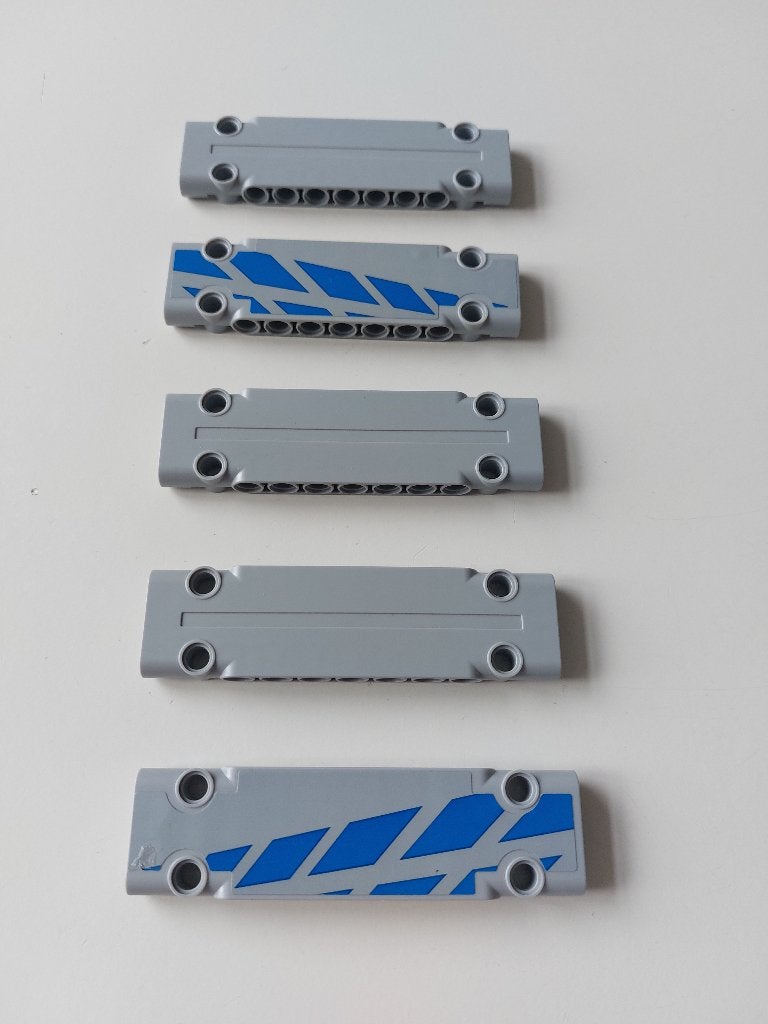5 technic Lego paneel plaat 1x3x11 grijs, Lego, Ophalen of Verzenden, Zo goed als nieuw, Technic