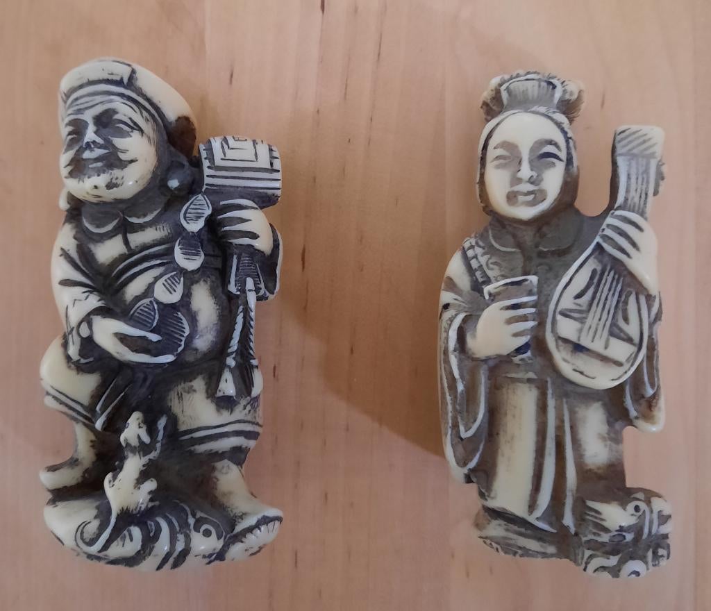2 NETSUKE BEELDJES, Verzamelen, Ophalen of Verzenden