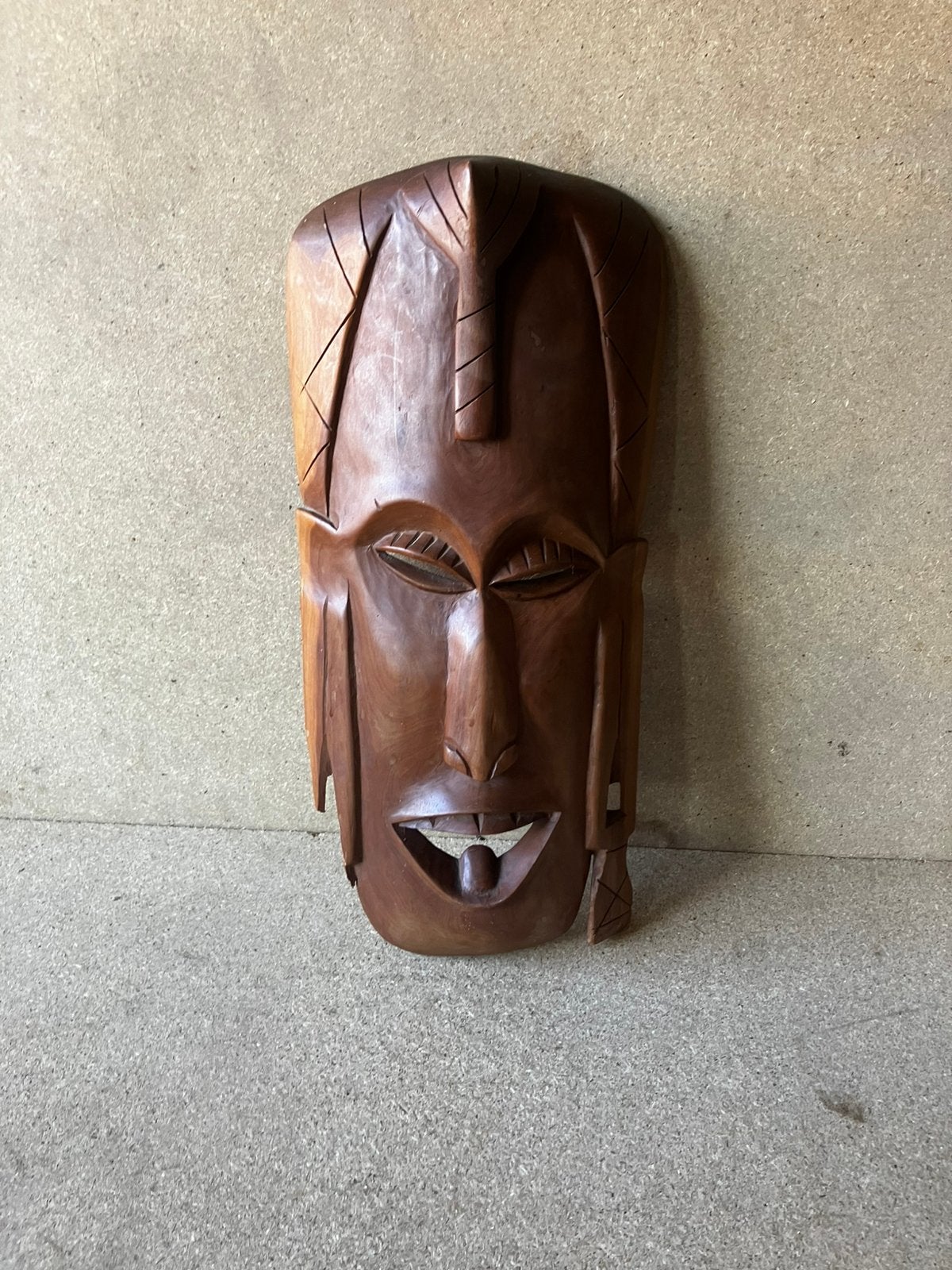 Mooi hout gesneden masker, Handgemaakt, 20 - 50 cm, Hout, Bruin