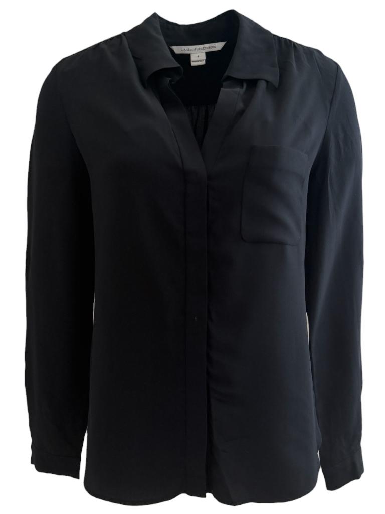 Diane von Furstenberg blouse S, Maat 38/40 (M), Ophalen of Verzenden, Zo goed als nieuw, Grijs