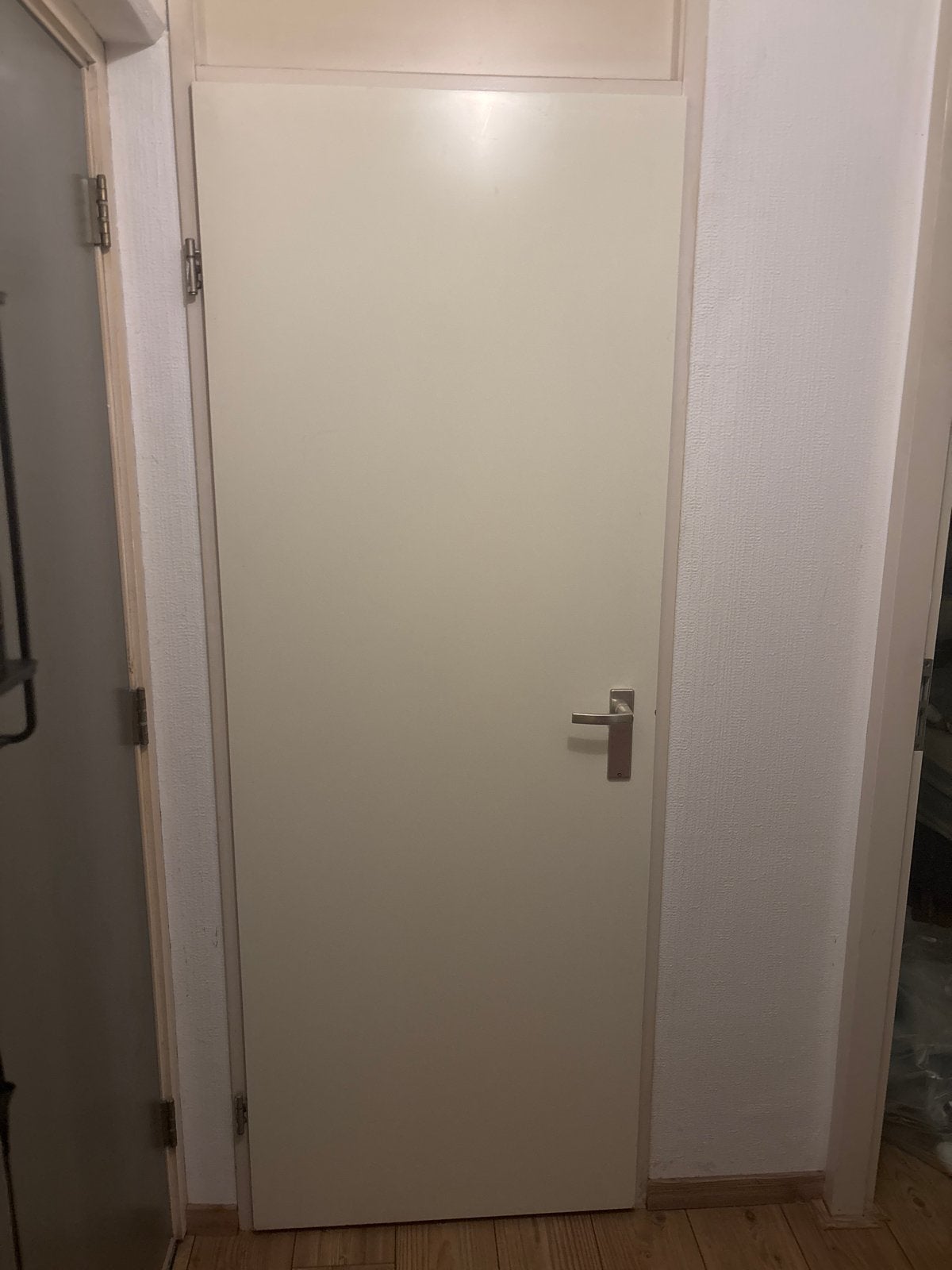 Crèmekleurige oplegdeur binnendeur met klink, Doe-het-zelf en Verbouw, Ophalen, Gebruikt, 80 tot 100 cm, Binnendeur