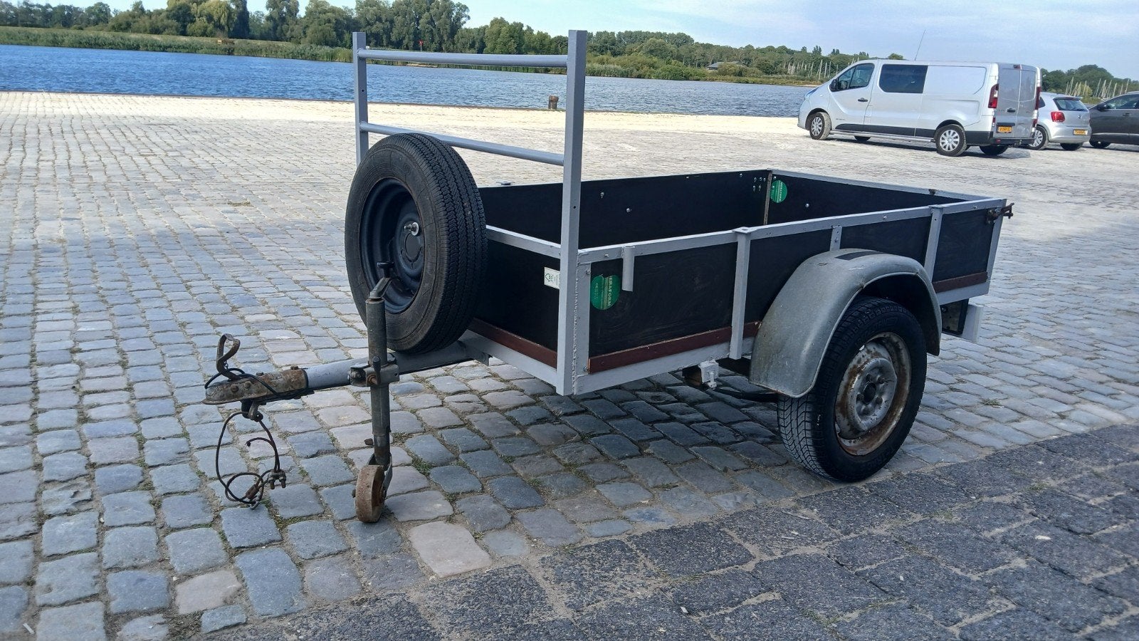 aanhanger, aanhangwagen, enkelasser, kar, Ophalen, Gebruikt