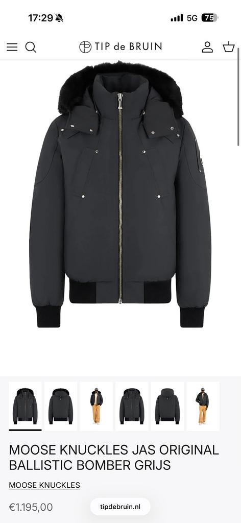 moose knuckles bomber maat M, Ophalen of Verzenden, Zo goed als nieuw, Maat 48/50 (M), Blauw