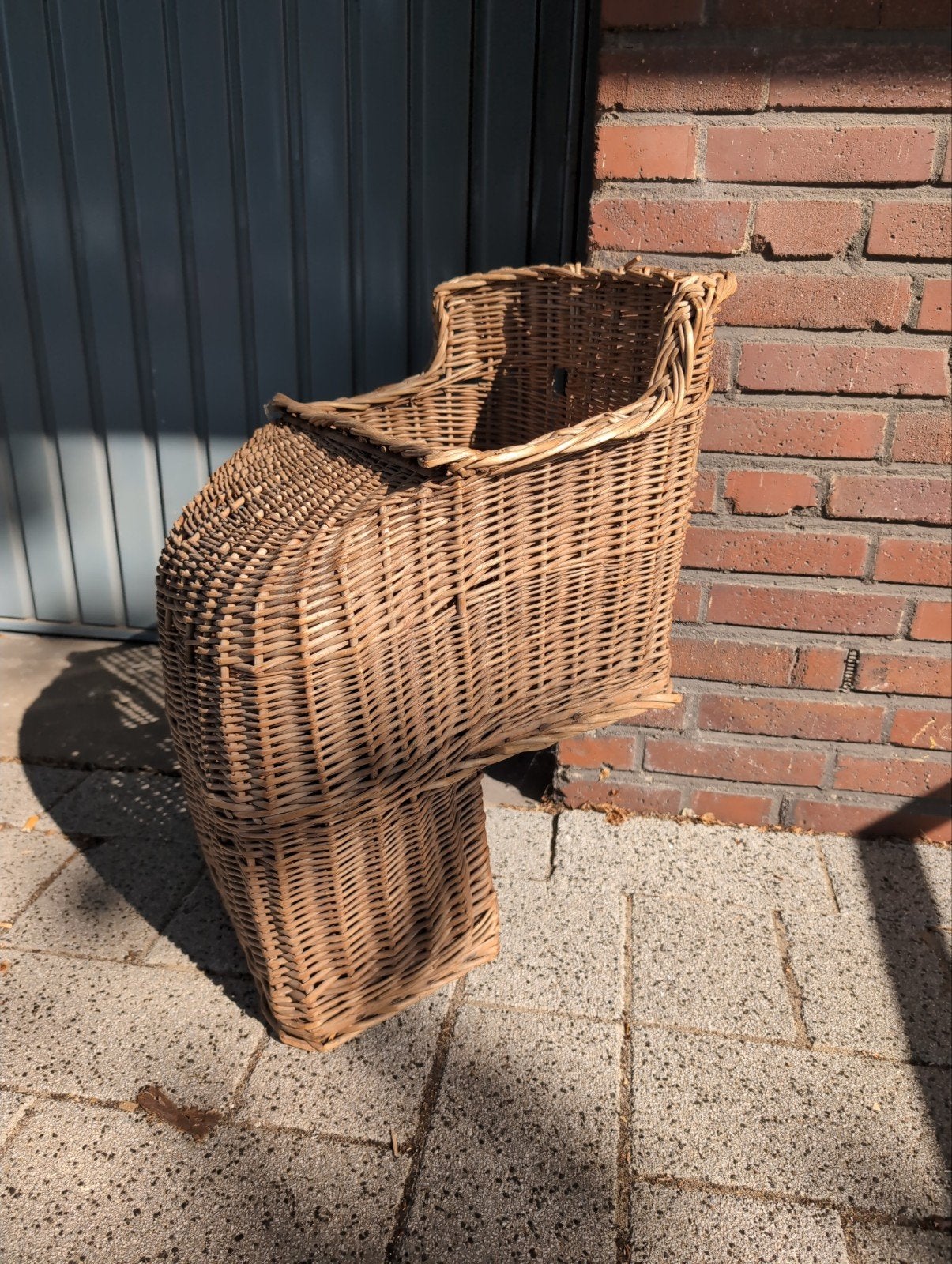 Vintage rieten kinderzitje voor op bagagedrager, Ophalen, Gebruikt, Achterzitje