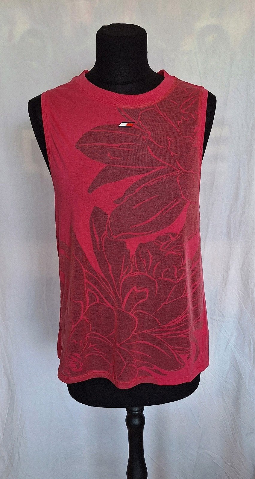 Nieuwe Tommy Hilfiger roze/rood mouwloze top bloemen S, Nieuw, Ophalen of Verzenden, Roze, Tommy Hilfiger