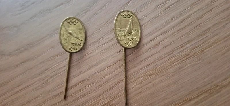 Vintage Olympische Spelen Tokio 1964 reversspelden, Ophalen of Verzenden, Gebruikt
