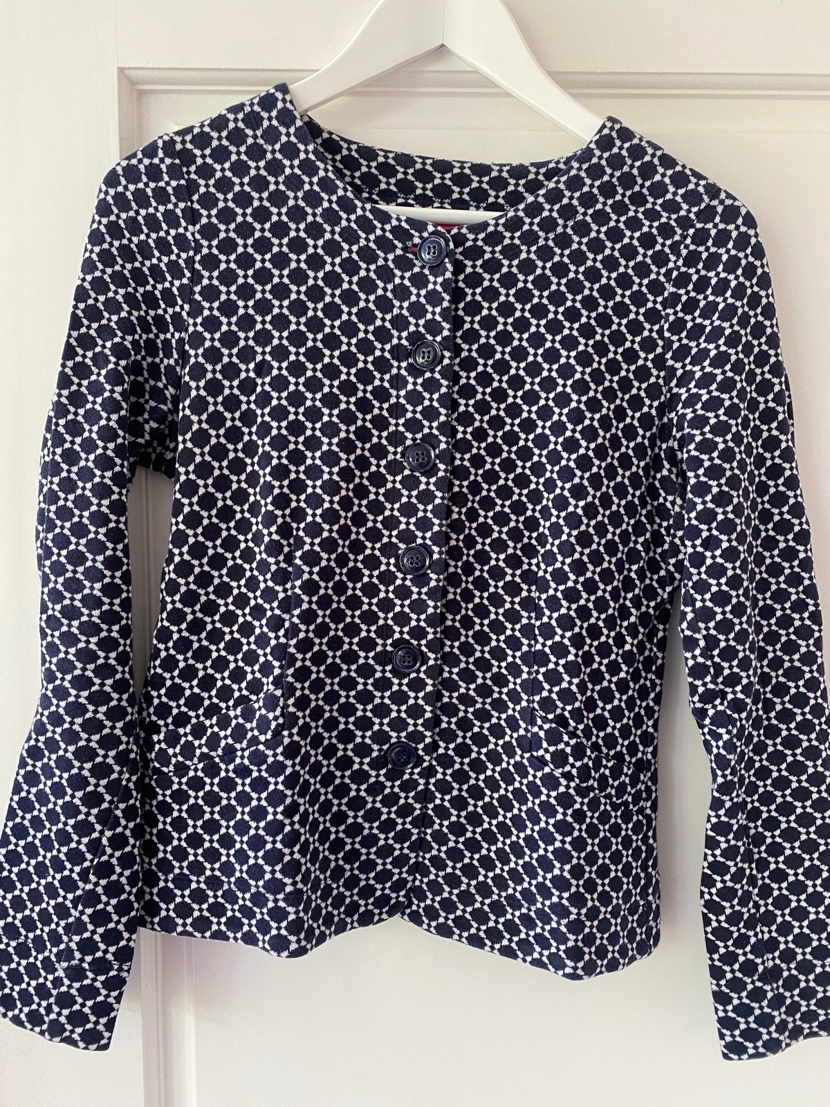 Kyra & Ko Jasje Maat M - Donkerblauw met wit patroon, Blauw, Maat 42/44 (L), Ophalen of Verzenden, Jasje