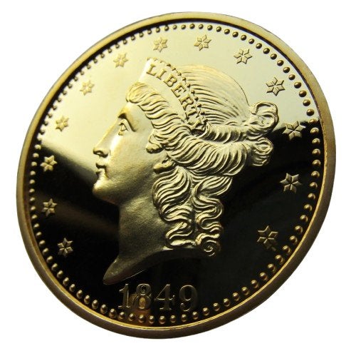 ** 1849 - 20 Dollar - USA -  Plated  24-karaat GOLD **PROOF, Postzegels en Munten, Munten | Amerika, Verzenden, Noord-Amerika