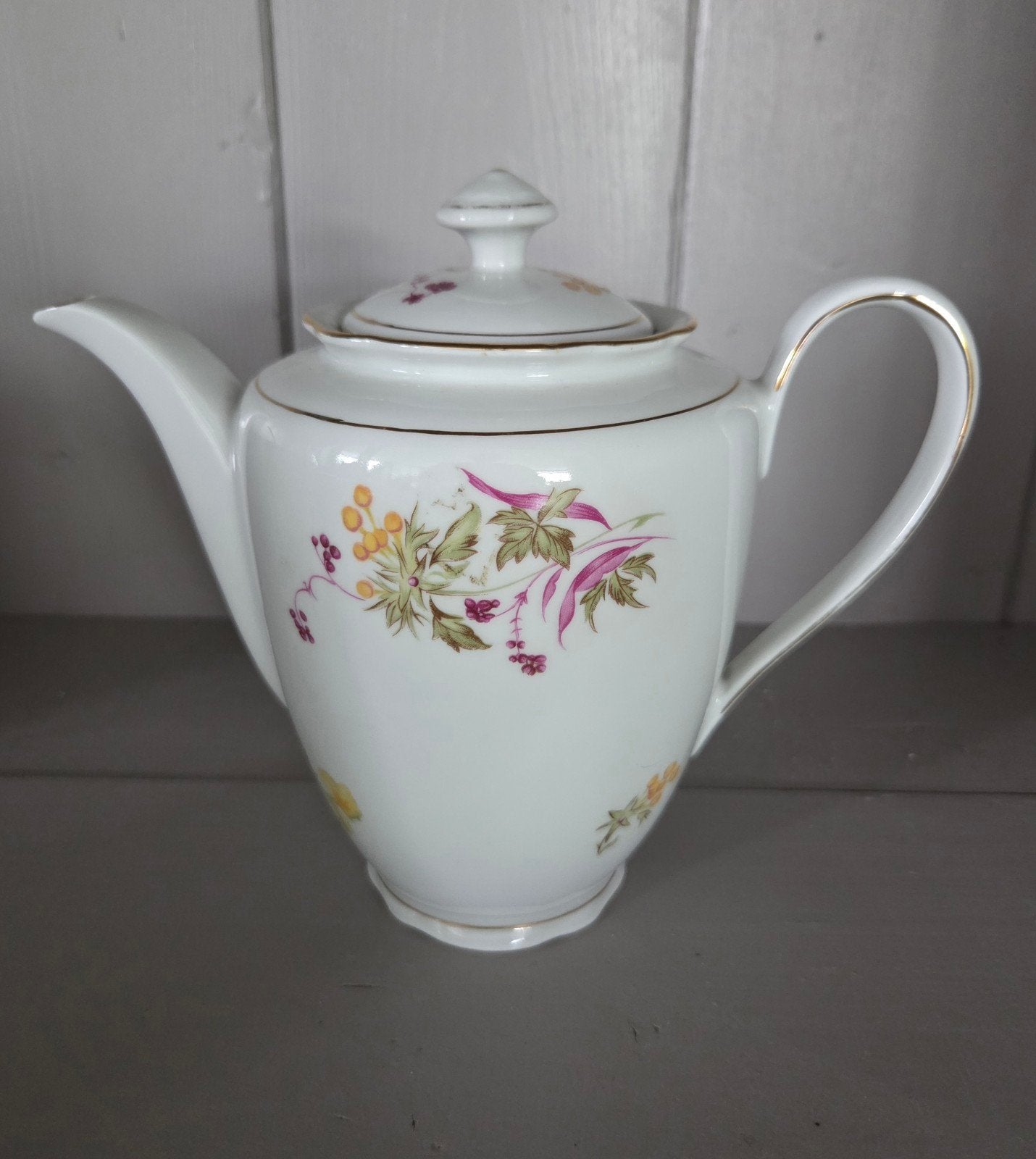 Vintage Kahla koffiepot met bloemmotief, Antiek en Kunst, Ophalen of Verzenden
