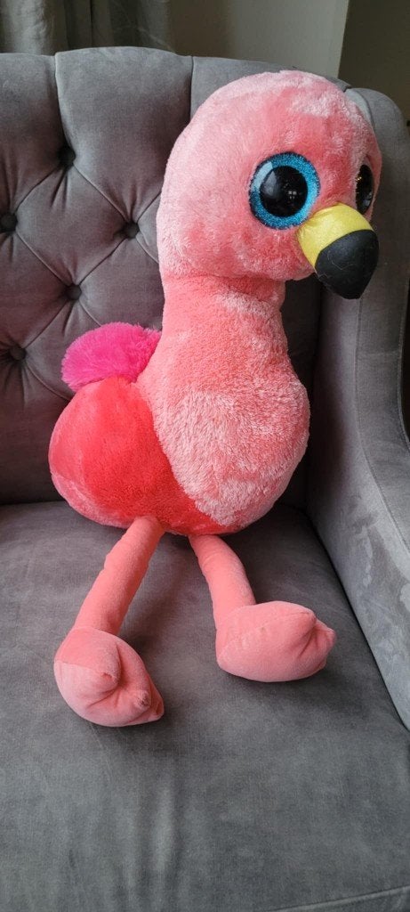 Ty knuffel Gilda Flamingo beanie boo XL knuffel 45 cm, Overige karakters, Overige typen, Ophalen of Verzenden, Zo goed als nieuw