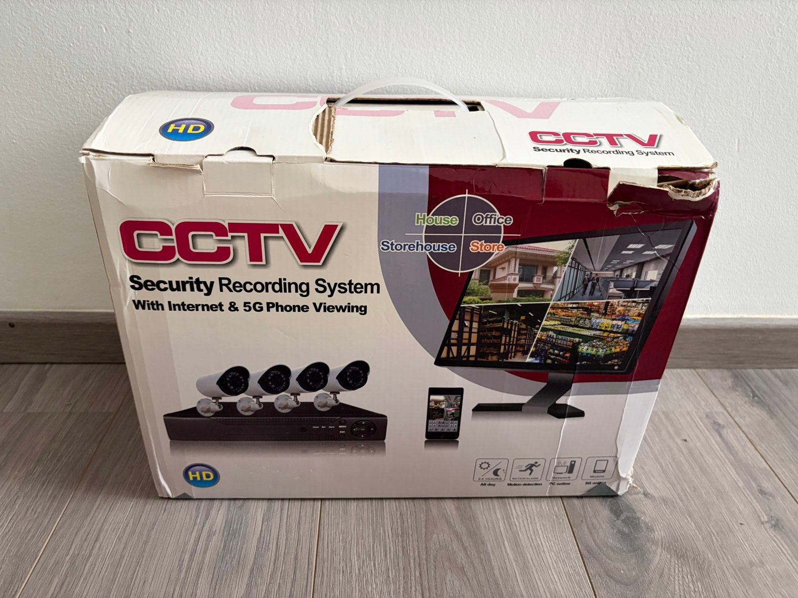 CCTV Beveiligingssysteem met 4 HD camera's, Ophalen of Verzenden, Zo goed als nieuw, Binnencamera