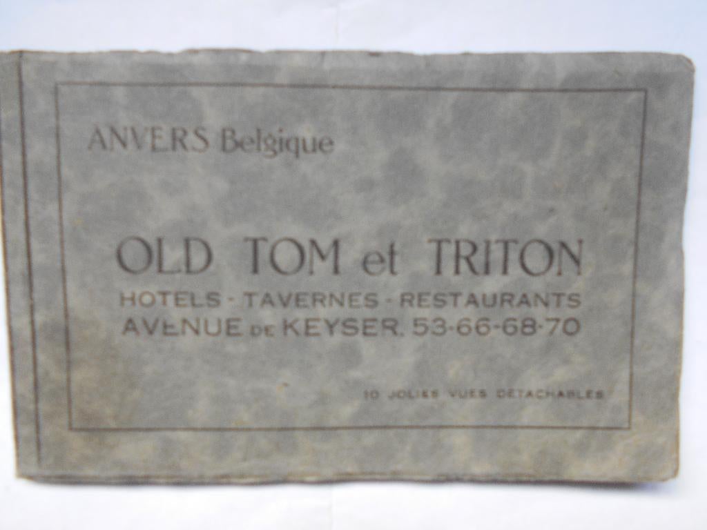 Antwerpen Old Tom et Triton Hotels Tavernes oud kaartenboek, Ophalen of Verzenden, 1920 tot 1940, Ongelopen, België en Luxemburg