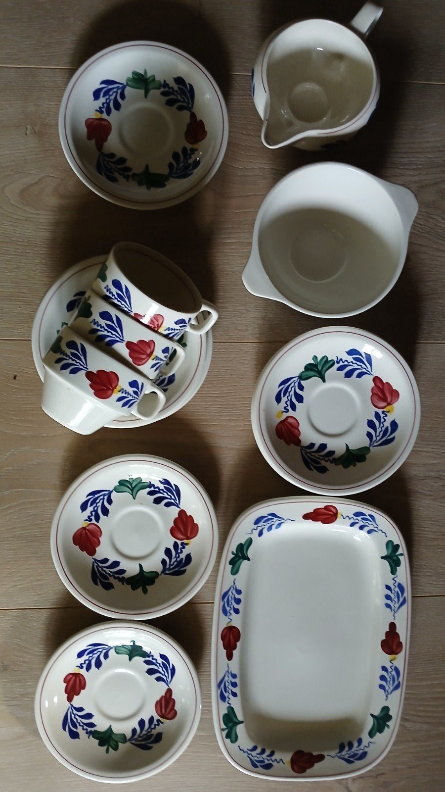 Boch boerenbont servies - Handgeschilderd, Ophalen of Verzenden