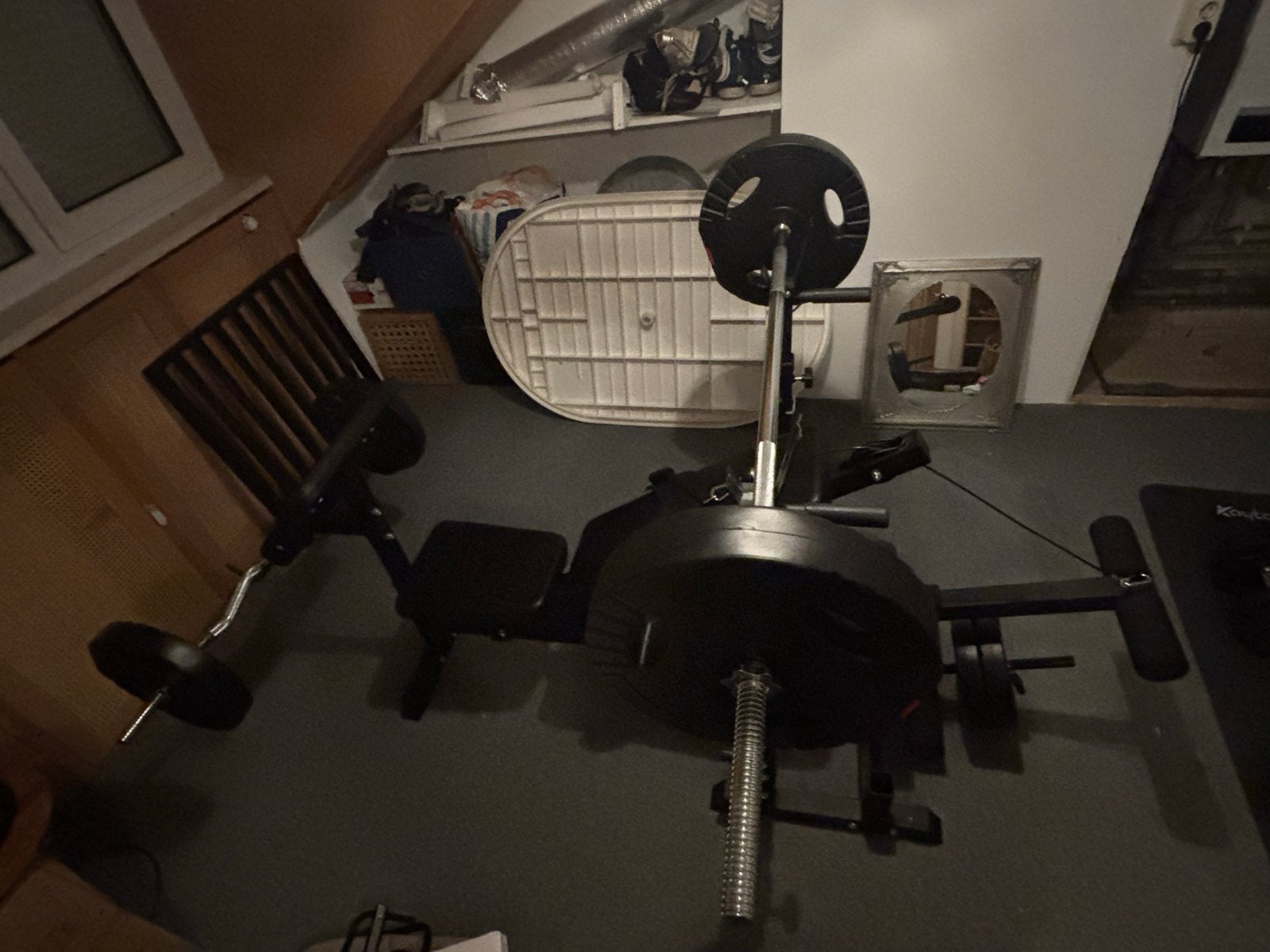 Complete Fitnessbank met Gewichten en Halters, Sport en Fitness, Ophalen, Zo goed als nieuw, Armen, Fitnessbank