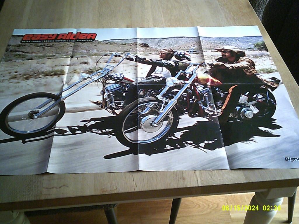 Easy rider filmposter .Kapitein America & Billy, Motoren, Ophalen of Verzenden, Zo goed als nieuw