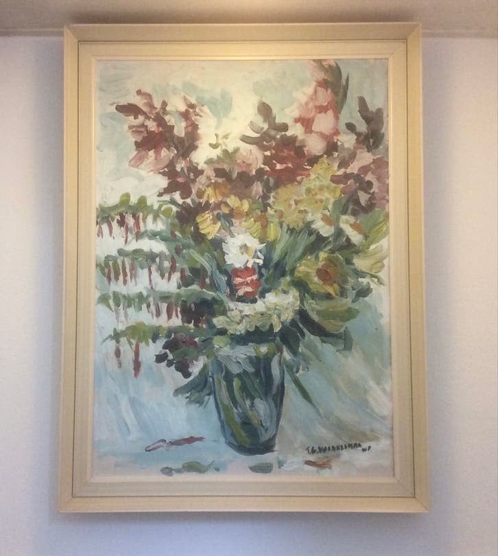 Schilderij: Bloemenvaas - Levendig en Kleurrijk, Antiek en Kunst, Ophalen
