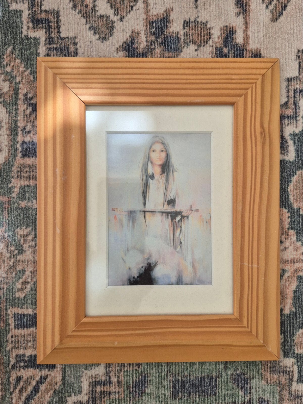 White buffalo calf woman indianen vrouw, Ophalen of Verzenden, Achter glas, Portret of Personen