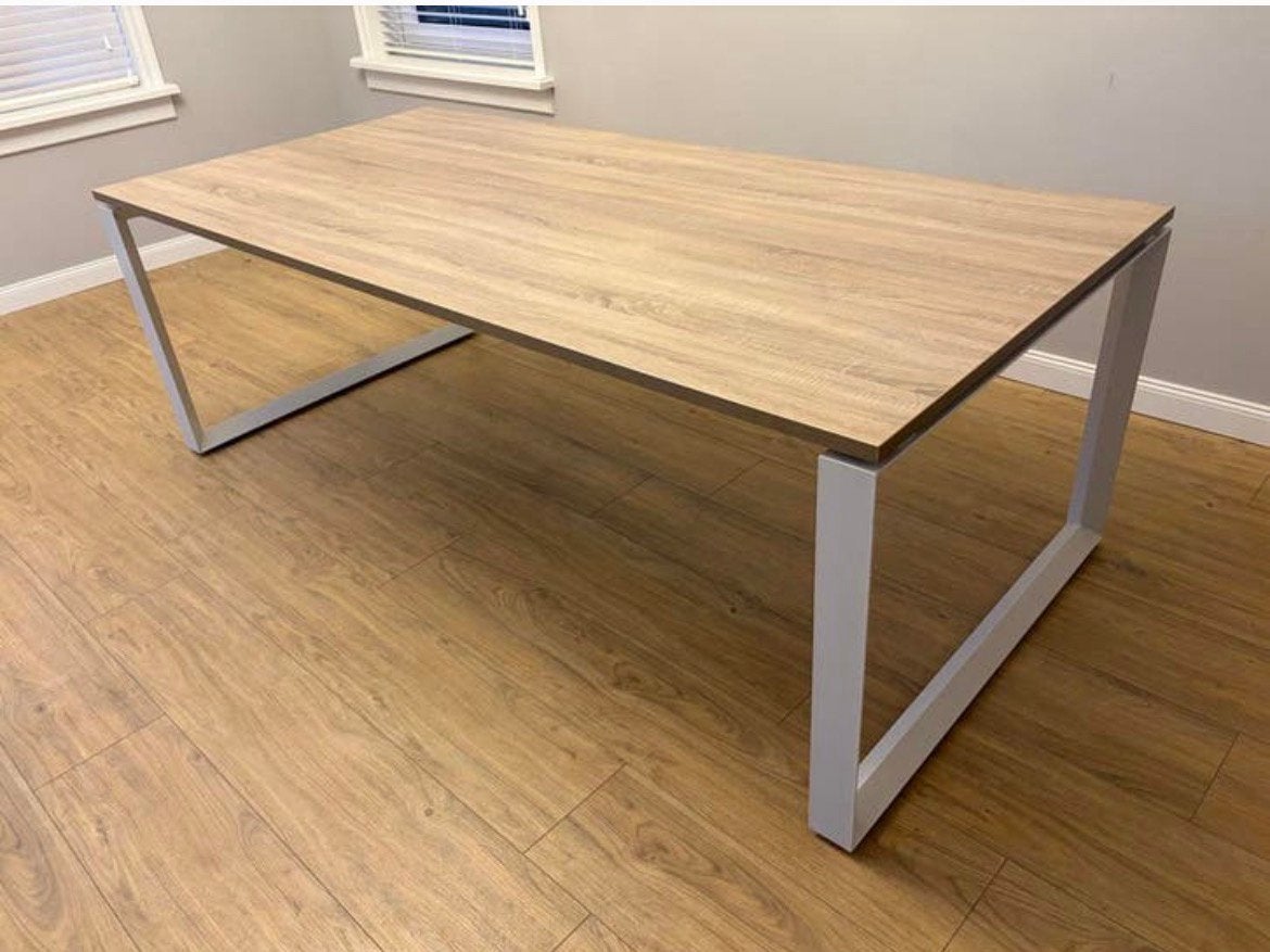 Bureau vergadertafel tafel modern buro met stalen poten, Ophalen, Zo goed als nieuw