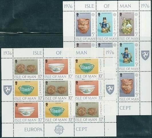 2 Postzegelvellen Isle of Man 1976 Europa Postfris, Ophalen, Postfris