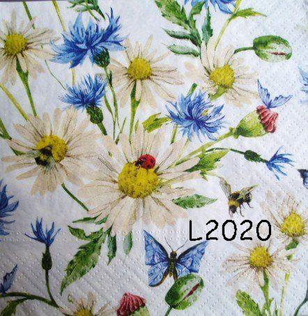 Servetten decoupage/bullet journal * weidebloemen L2020, Verzenden, Nieuw