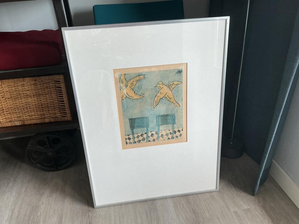Ets gesigneerd in wissellijst, Antiek en Kunst, Ophalen