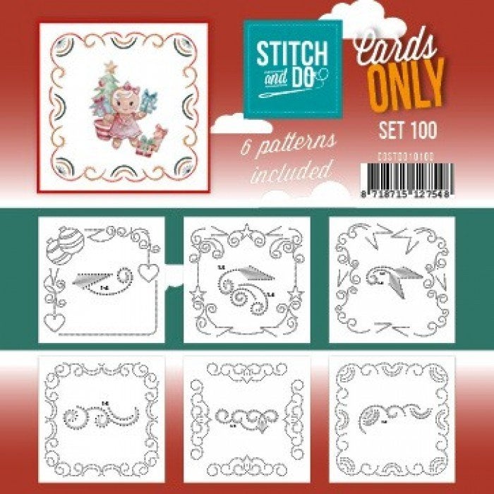 Stitch and Do Cards only 100 en 6 verschillende oplegkaartje, Blanco kaart of Basiskaart, ., Nieuw, Ophalen of Verzenden