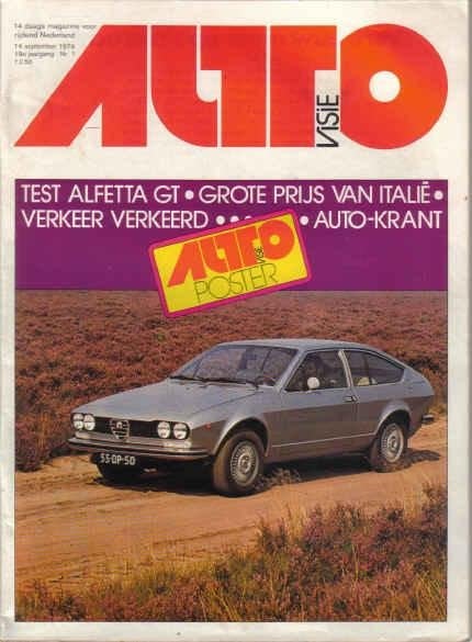 Autovisie 1 14 Sep 1974 : Alfa Romeo Alfetta GT - Fiat - BMW, Boeken, Ophalen of Verzenden, Gelezen, Algemeen