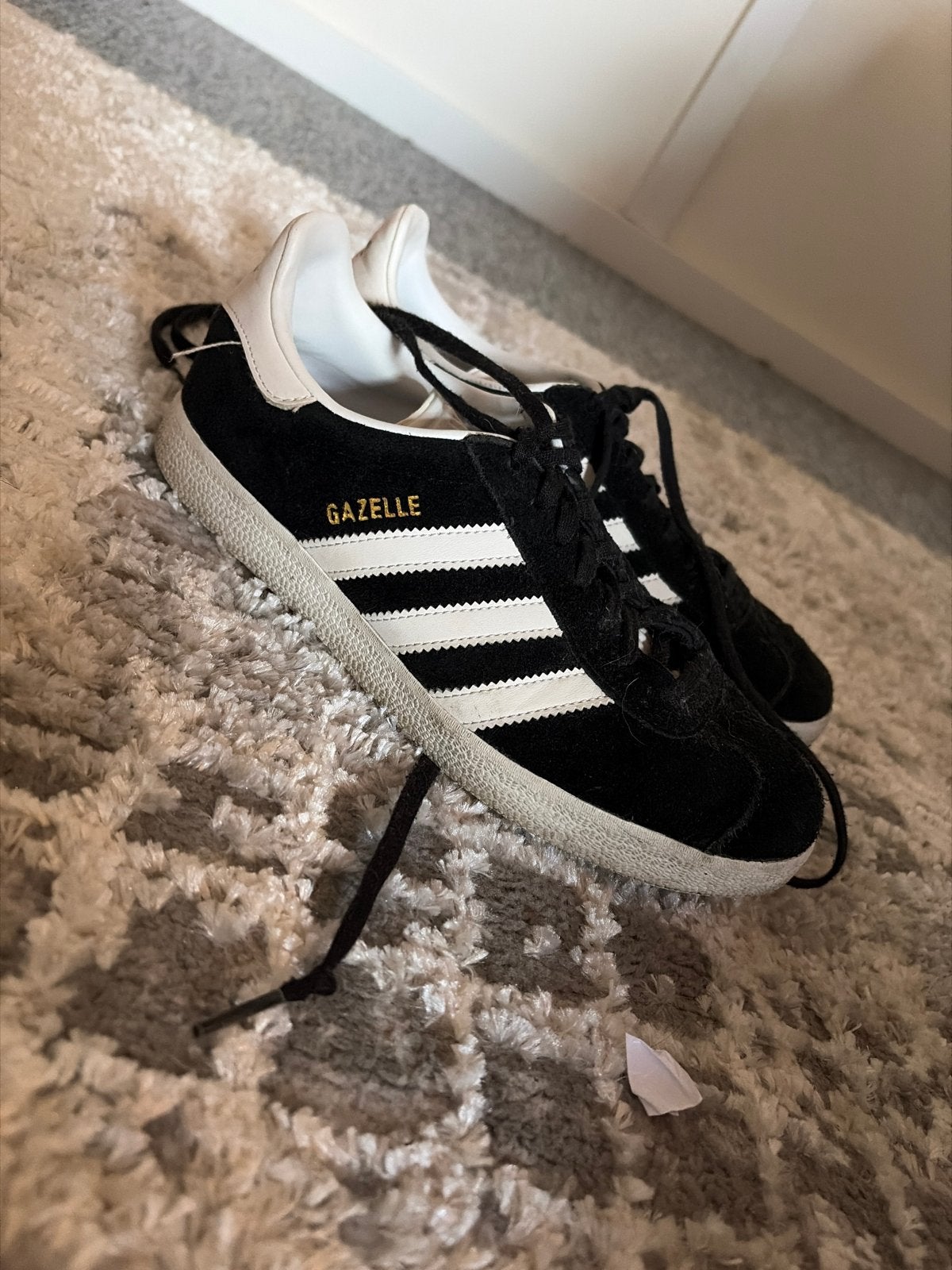 Adidas Gazelle sneakers - Zwart met witte strepen, Ophalen, Gedragen, Zwart, Sneakers of Gympen