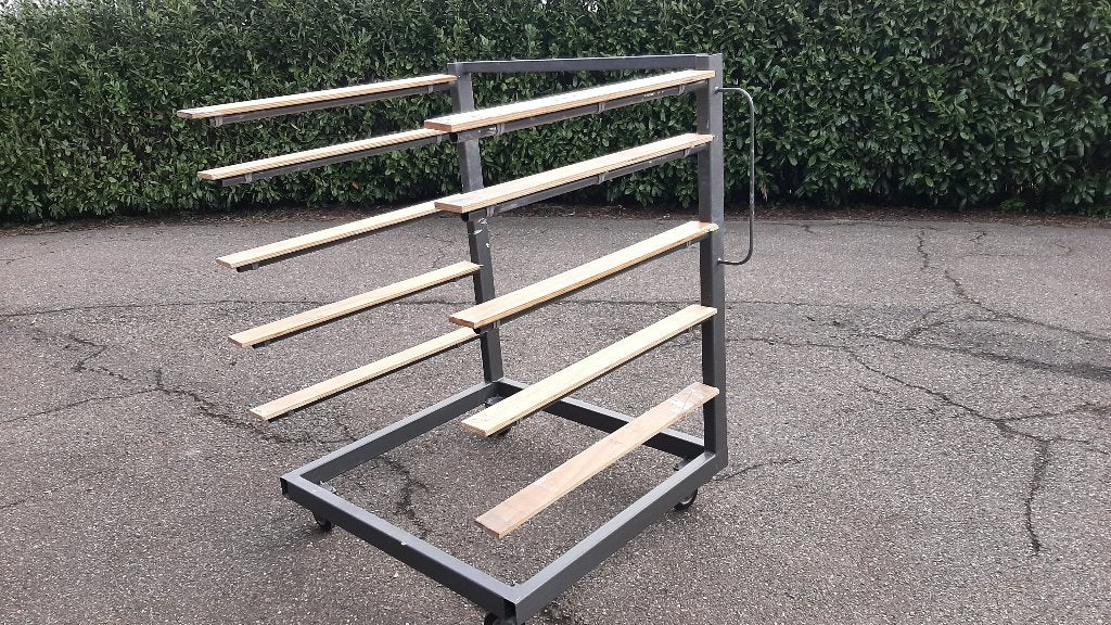Hout stelling verrijdbaar transportkar NU €175, Doe-het-zelf en Verbouw, 100 liter of meer, Ophalen, Gebruikt, Transportkar