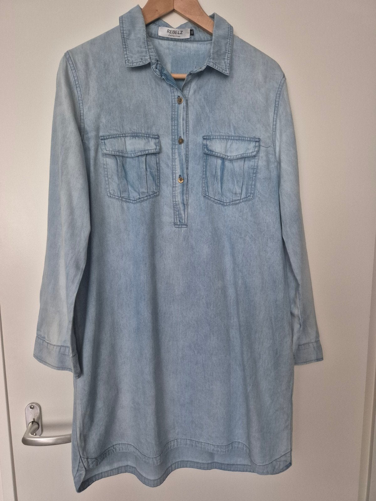 Lichtblauwe denim tuniek Rebelz Collection XL, Blauw, Maat 46/48 (XL) of groter, Ophalen of Verzenden, Rebelz Collection
