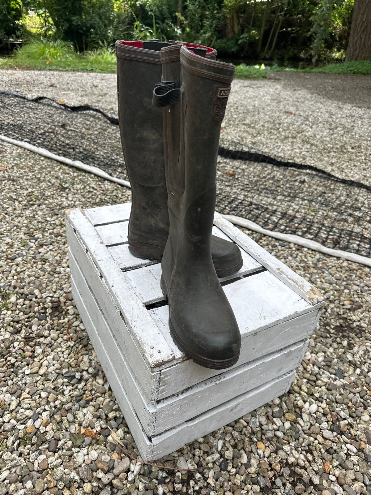 Aigle regenlaarzen, maat 38, Ophalen, Gedragen, Groen, Regenlaarzen