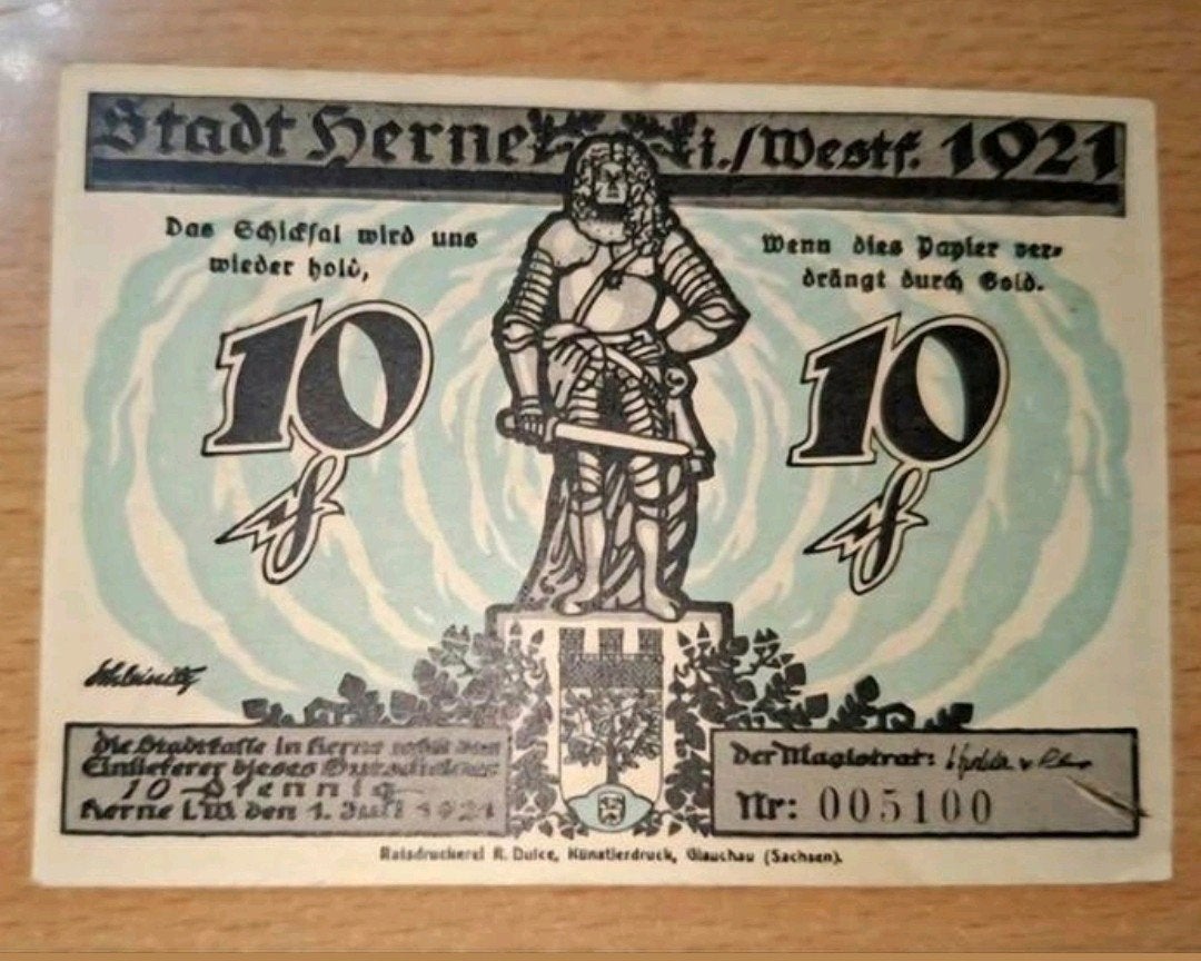 Duits Notgeld Herne Noodgeld, Ophalen of Verzenden, Duitsland