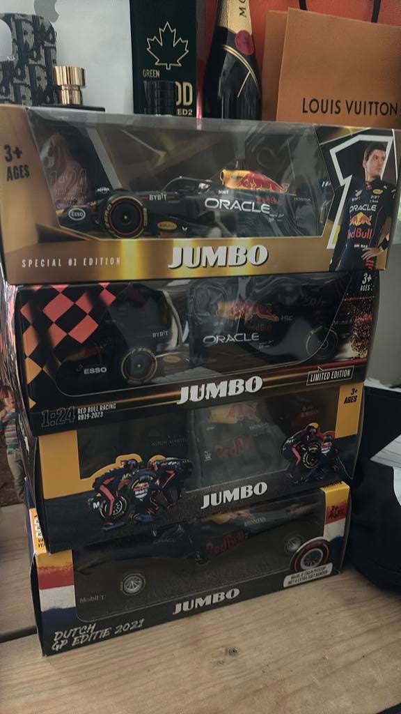 Jumbo max verstappen autos, Ophalen of Verzenden, Zo goed als nieuw, Bburago