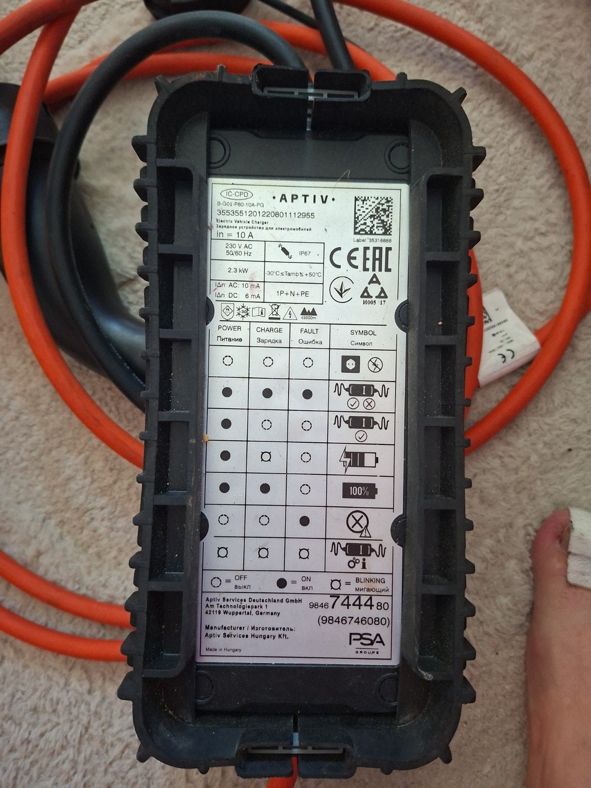 Thuis lader Originele PSA/Aptiv 230V Laadkabel (10A, 2,3 kW), Auto diversen, Laadpalen, Ophalen
