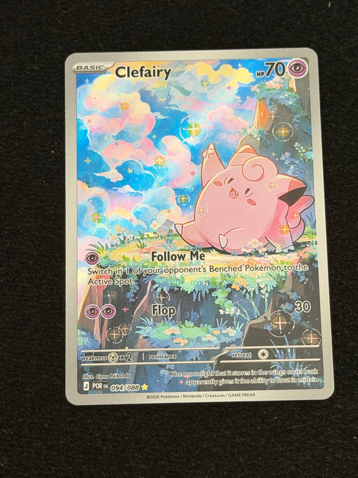 Pokémon Clefairy 094/088 Basic Full Art Kaart, Ophalen of Verzenden, Zo goed als nieuw, Losse kaart